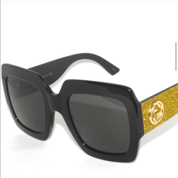 Authentic GUCCI glasses. Black/gold. Oversized square frames. $300 or best offer